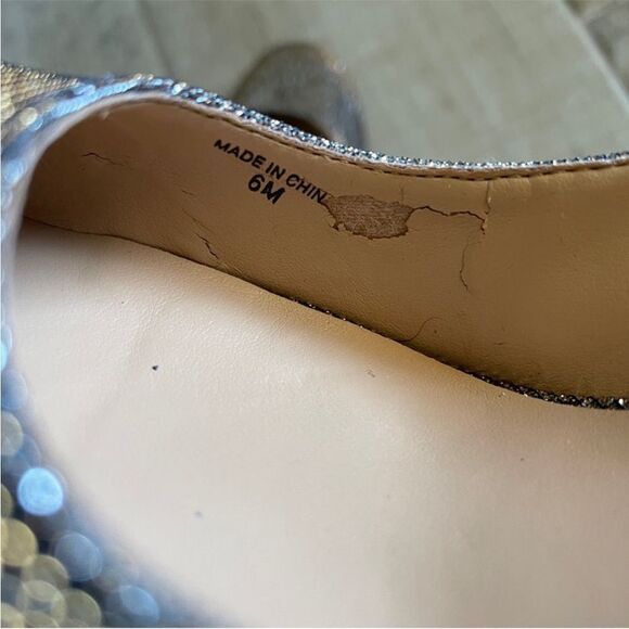 Banana Republic Hello Sole Mate Gold Metallic Heels size 6 Glitter Stiletto Pump - Picture 11 of 12